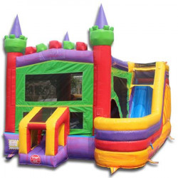 Castle Combo Bounce House and Slide WET